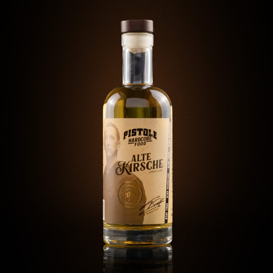 Pistole Hardcore-Food Spirituose Alte Kirsche