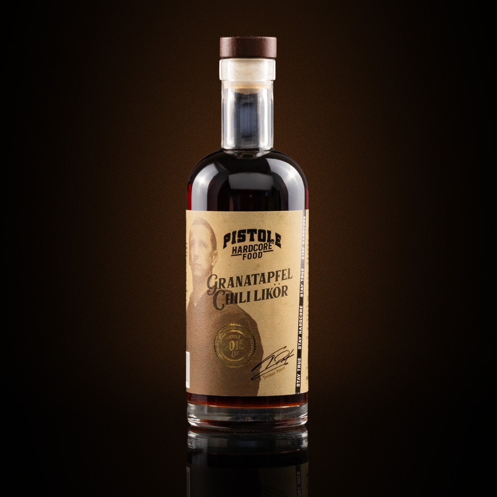 Pistole Hardcore-Food Granatapfel Chili Likör