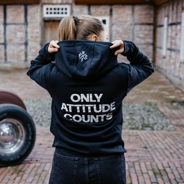 Rückseite des Pistole Hardcore-Food Only Attitude Counts Hoodie