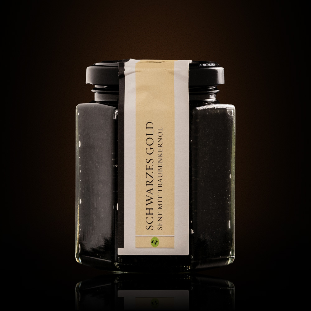 Pistole Hardcore-Food Schwarzes Gold - Senf mit Traubenkernöl
