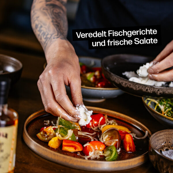 Balsamico Bianco veredelt Fischgerichte und frische Salate