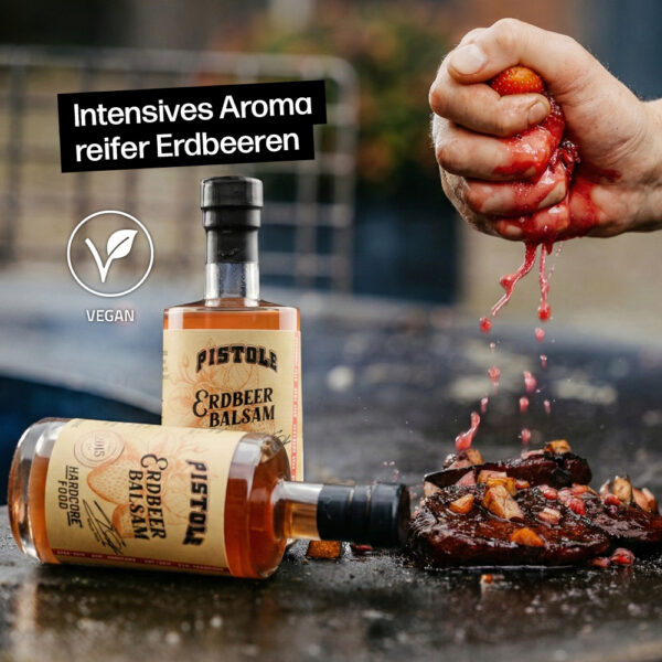 Erdbeer Balsamessig mit intensivem Aroma reifer Erdbeeren