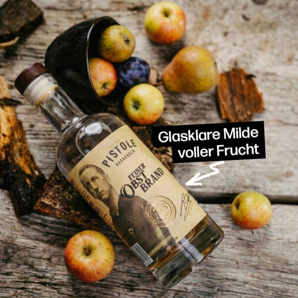 Feiner Obstbrand mit glasklarer Milde voller Frucht