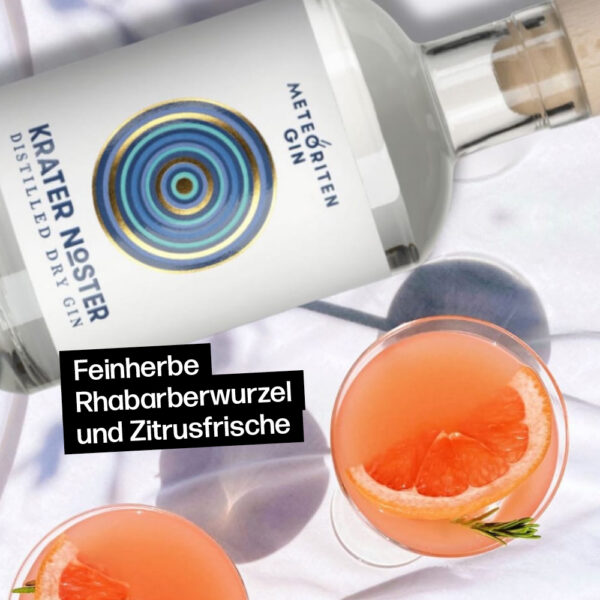 Krater Noster Bavarian Gin mit feinherber Rhababerwurzel und Zitrusfrische