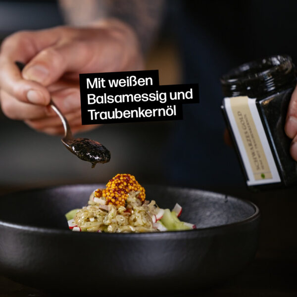 Senf mit weißem Balsamessig und Traubenkernöl