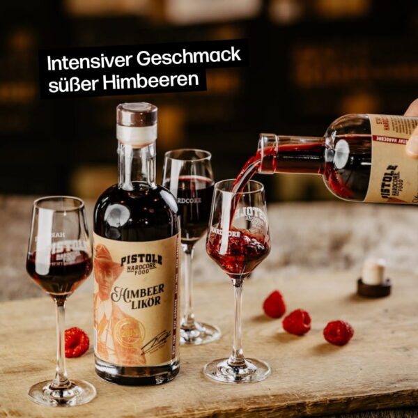 Himbeer Likör mit intensivem Geschmack nach süßen Himbeeren