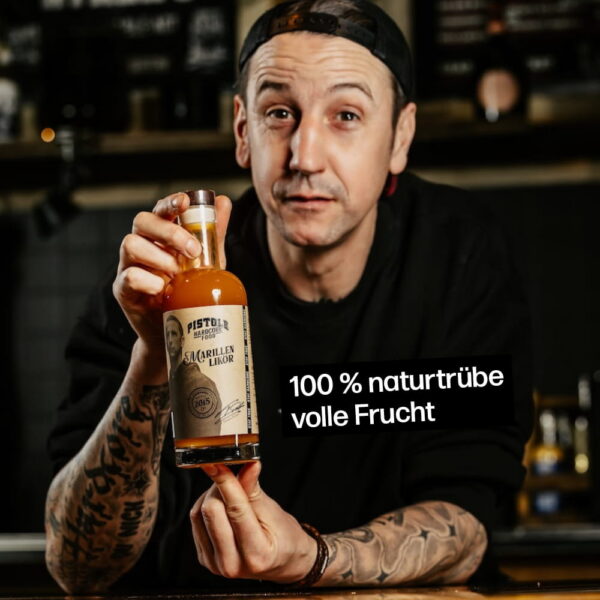 Marillenlikör mit 100% naturtrüber vollen Frucht