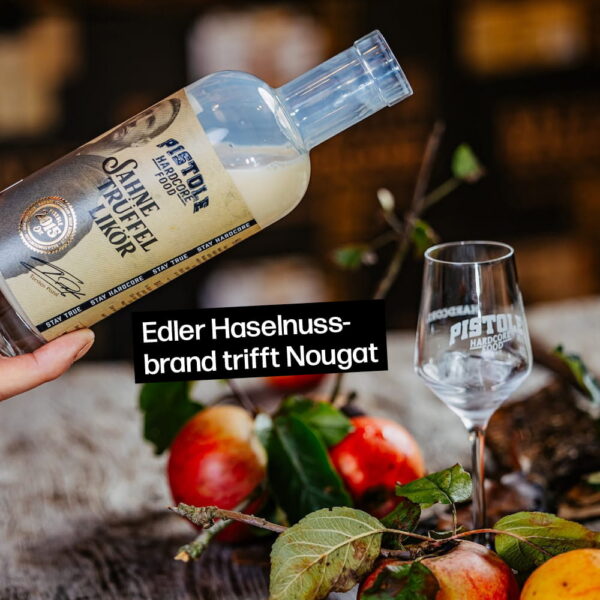 Sahne Trüffel Likör mit edlem Haselnussbrand und Nougat